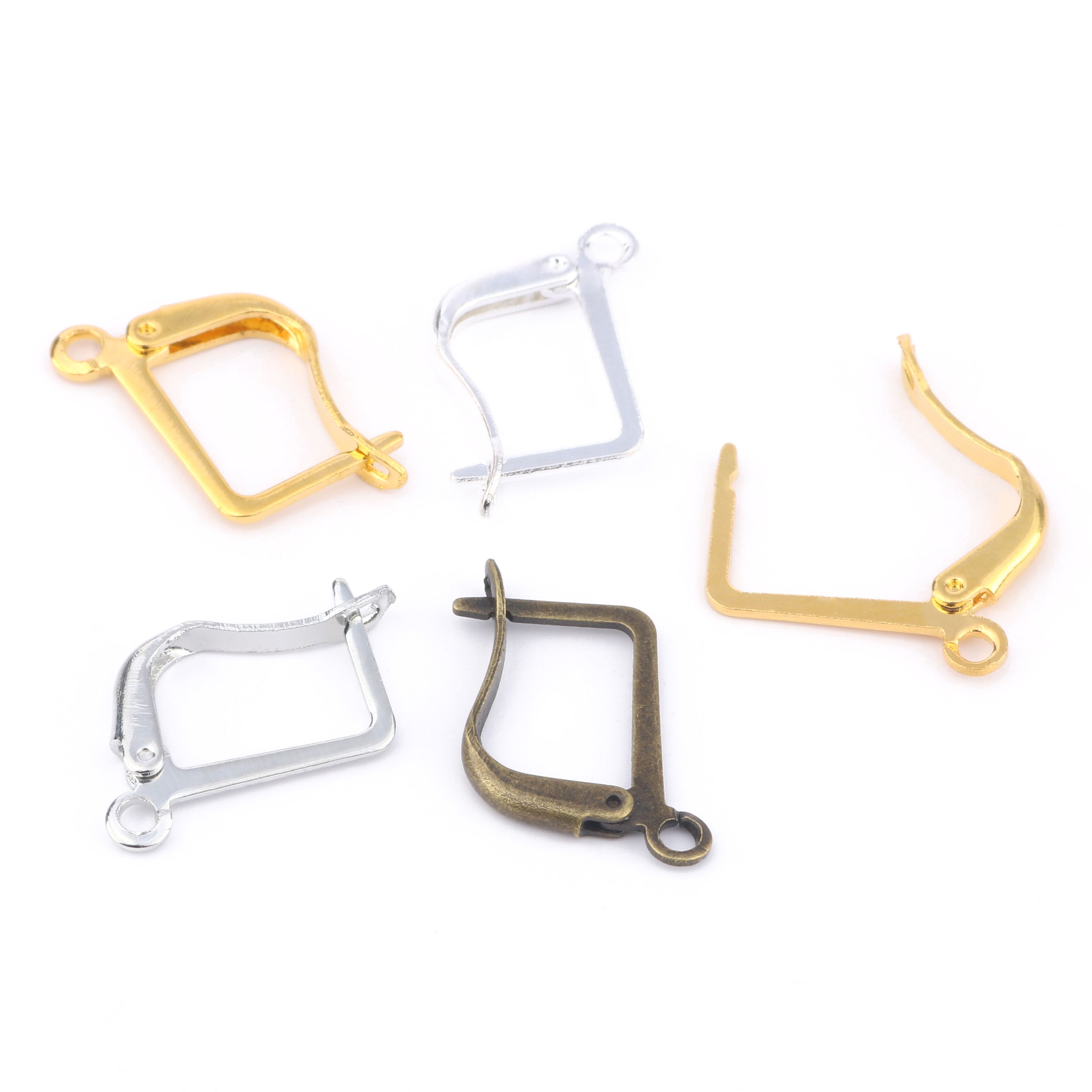 20 sztuk/partia 10x20mm złoty kolor srebrny francuski Earwire kolczyk Hook armatura DIY tworzenia biżuterii kolczyki klamrami...