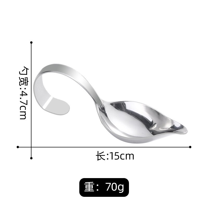 Cuchara giratoria para salsa y carne, herramienta de cocina de acero inoxidable, utensilios de cocina,: Silver-B1pcs