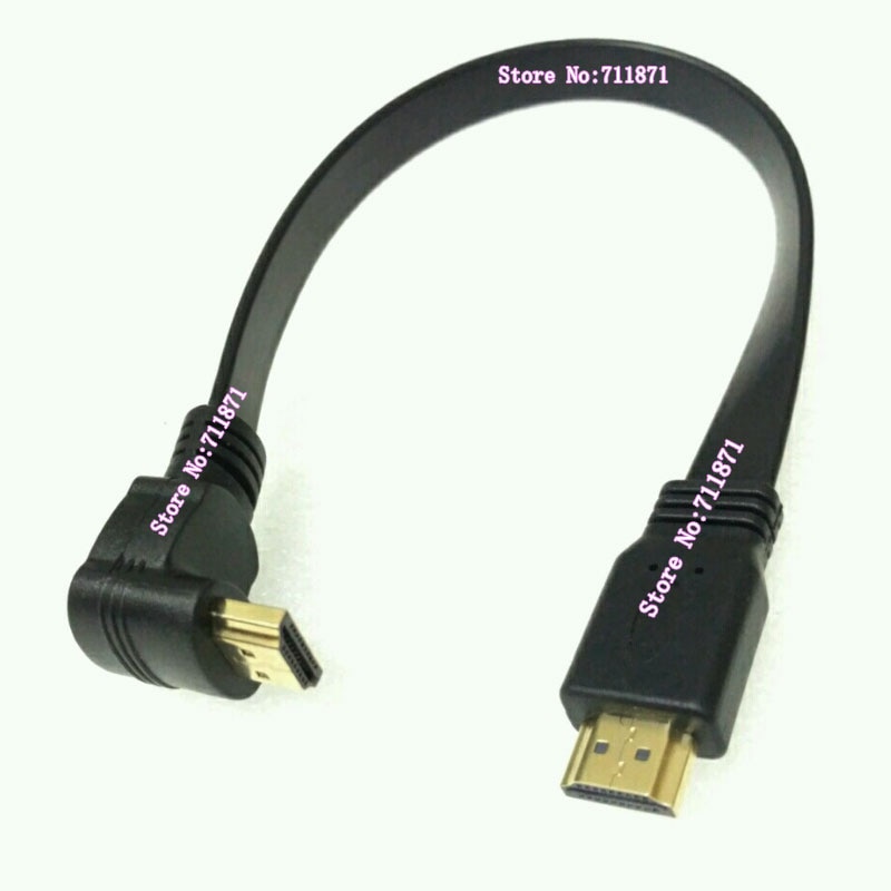 300mm Korte 90 Graden Bocht HDMI Kabel Lijn Zachte Bocht Haakse HDMI Lijn kabel vergulde Zuiver koper HDMI Wire Cable Cord