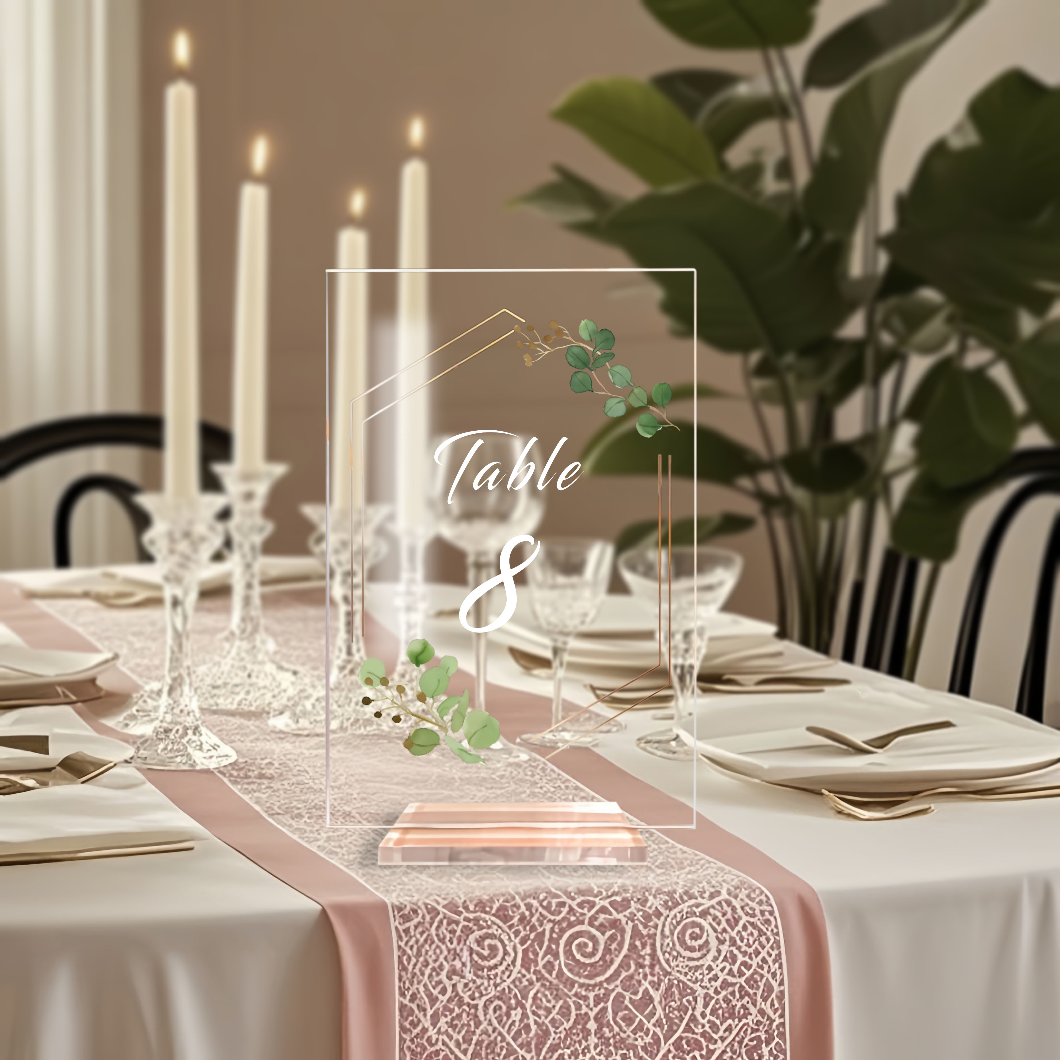 10 sett (bryllupsbord i størrelsen 1-10) 4 x 6 tommer med base, brukt til bryllup, konfirmasjonssesong, bursdager, jubileer)