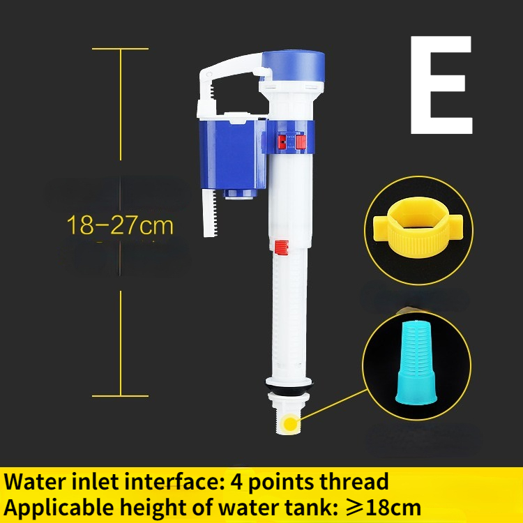 Toilet tank fitting toilet inlet valve drain valve toilet button replacement: E