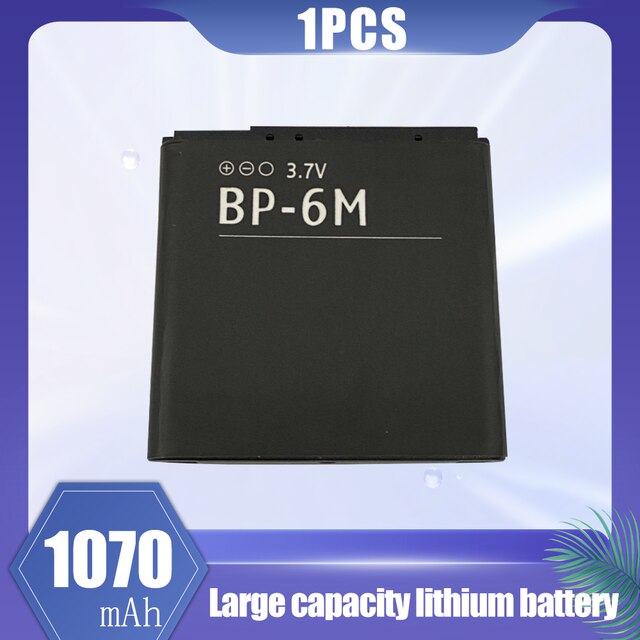 Batería de litio de repuesto para móvil, pila de 1070mAh, BP-6M, BP, 6M, BP6M, para Nokia 6233, 6280, 6288, 9300, N73, N93, 3250, 6290, 1-20 Uds.: 1PCS