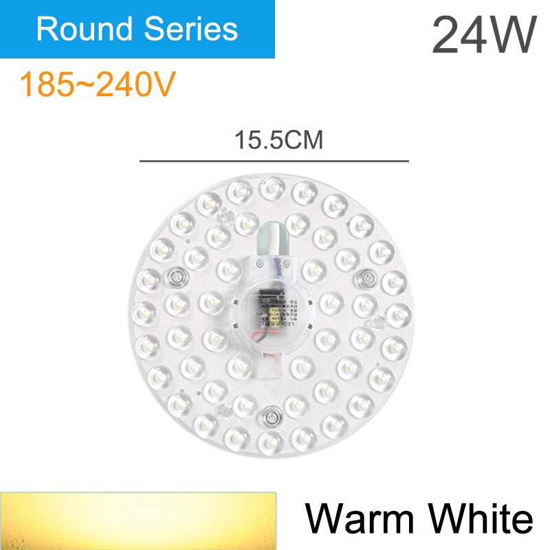 Kaguyahime magnetisk ledet modul lys 12w 16w 20w 24w ledet downlight magnet tilbehør blekksprut tallerken ringe ledet lampe 220v til tak: 24w runder varm