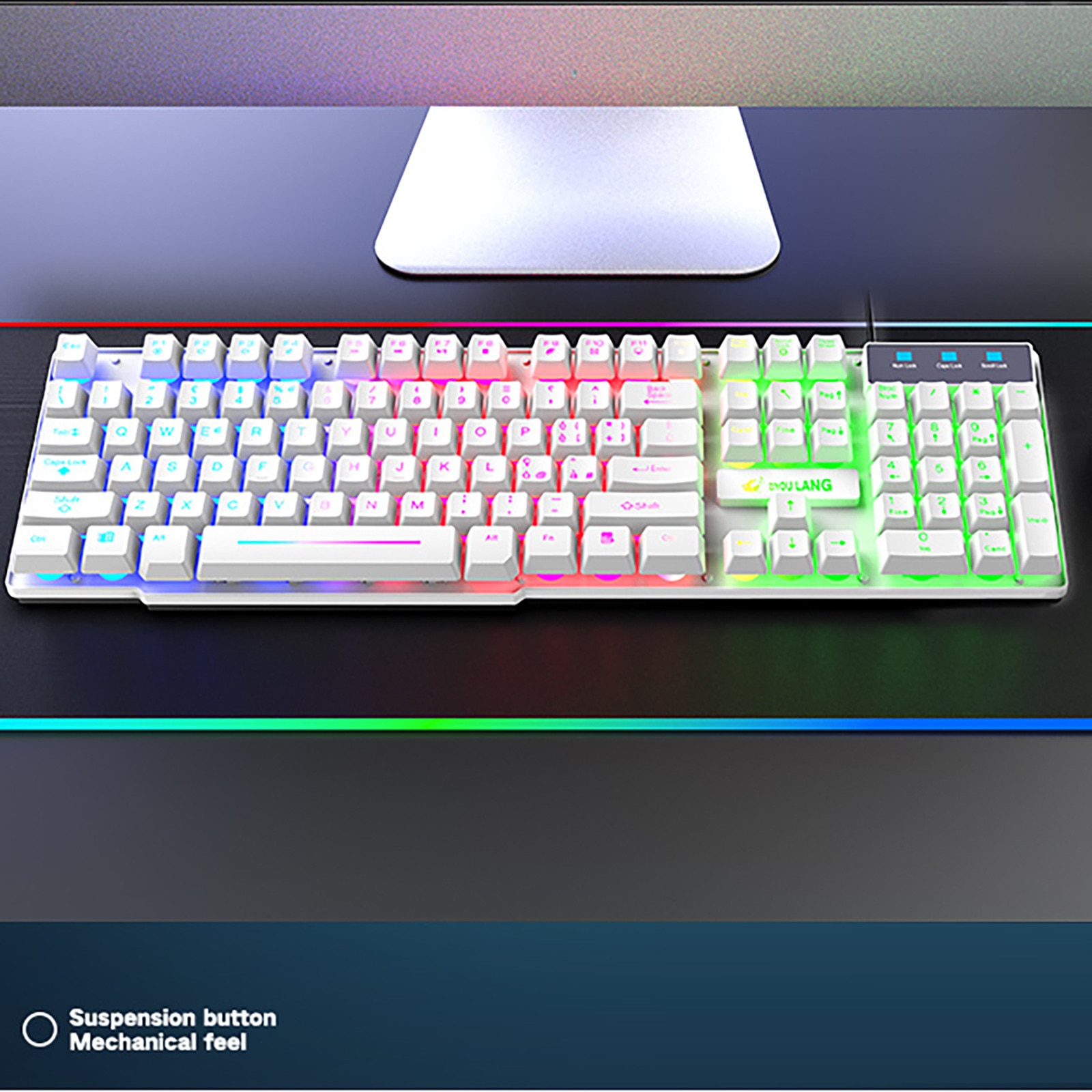 Keyboard Mouse Combo T13 Rainbow Backlight Usb Ergonomic Gaming Keyboard And Mouse Set For PC Laptop Office Home Keyboard