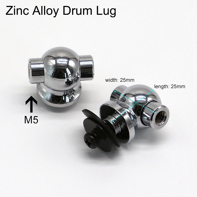Snare Drum Lugs Single Side 2 Kanten Drum Lug Dw Drum Lugs Model Lug Drum Drum Accessoires Zilver Kleur Met washer &amp; Schroeven 1 Pc: M2 2 side