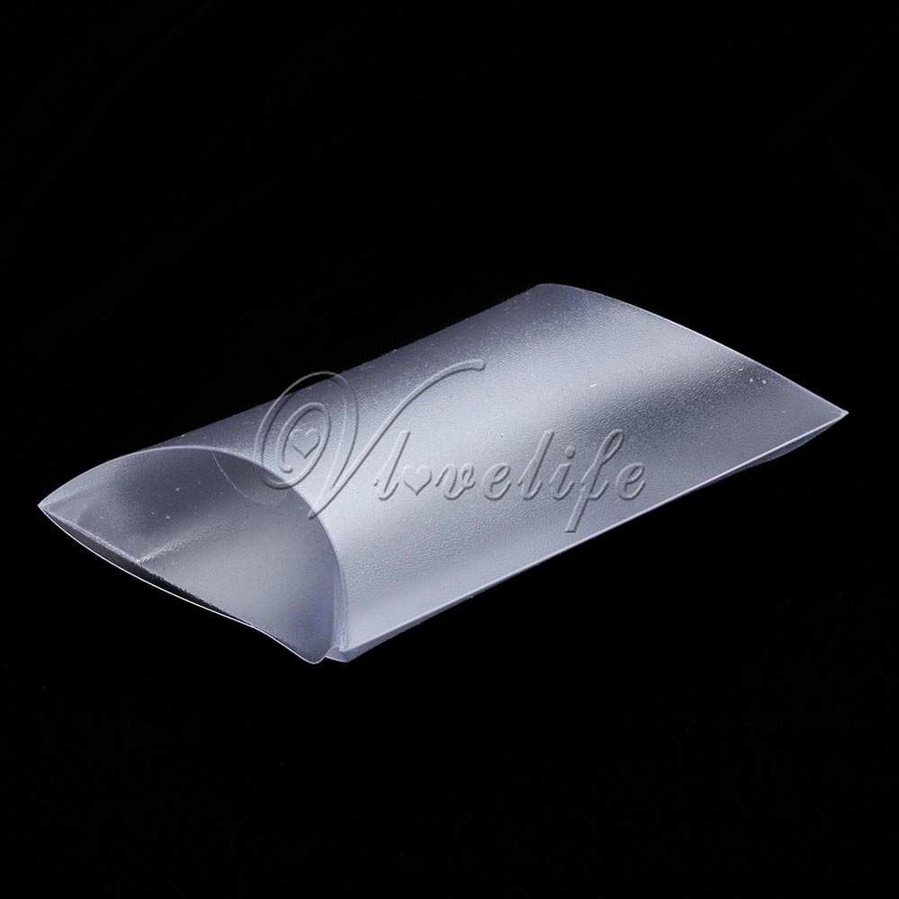 50 Stks/partij Stijl Kussen Vorm Doos Snoep Box Geschenkdoos Voor Wedding Party Favor Decor Karton/Pvc/bruin Kraft: matte