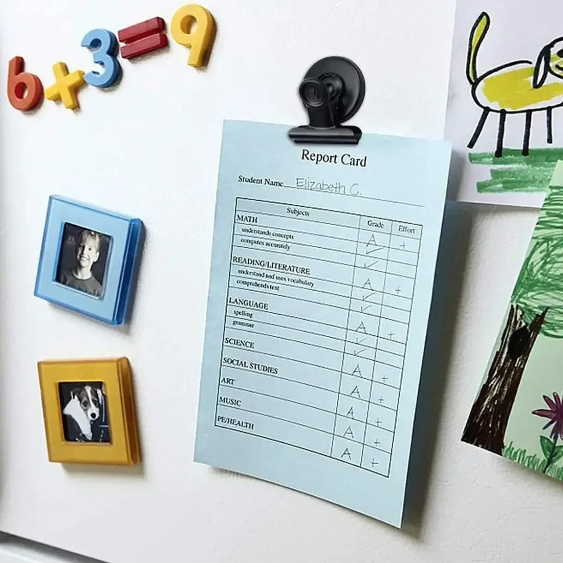 Imanes para nevera, Clips magnéticos de alta resistencia, sujetadores de papel para exhibición de lista detallada en el hogar, la oficina y la enseñanza, 6 uds.