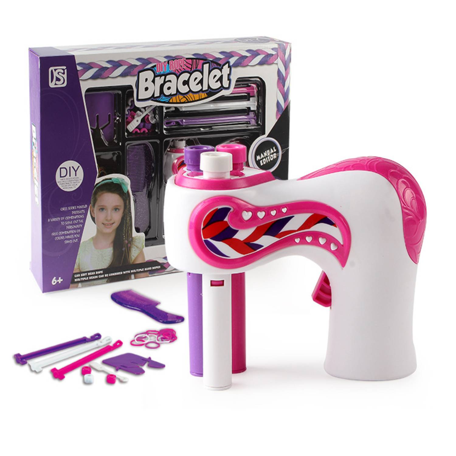 Electric Automatic Hair Braiding DIY Hairstyle Twist Braider Machine Hair braid Weave Roller Toys For Girls: E