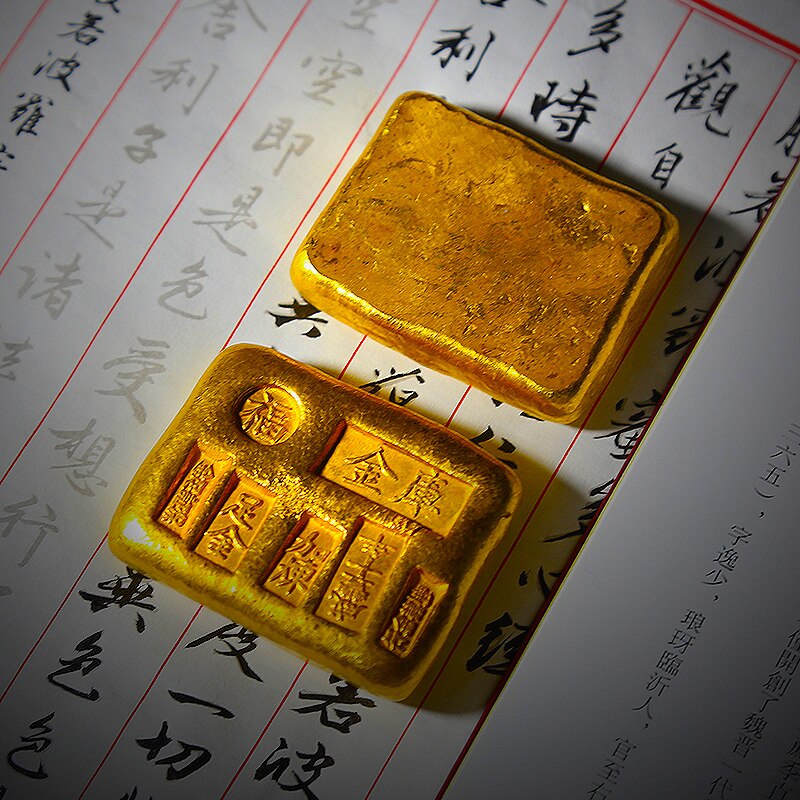 Metalen Paperweights Chinese Kalligrafie Pen Rest Chinese Traditionele Gold Bullion Vormige Paperweights Papier Drukken Prop