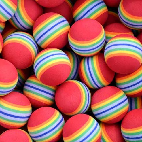 12ea inomhus övningsboll för golf i flera färger svampboll eva mjuk boll regnbåge boll: Röd