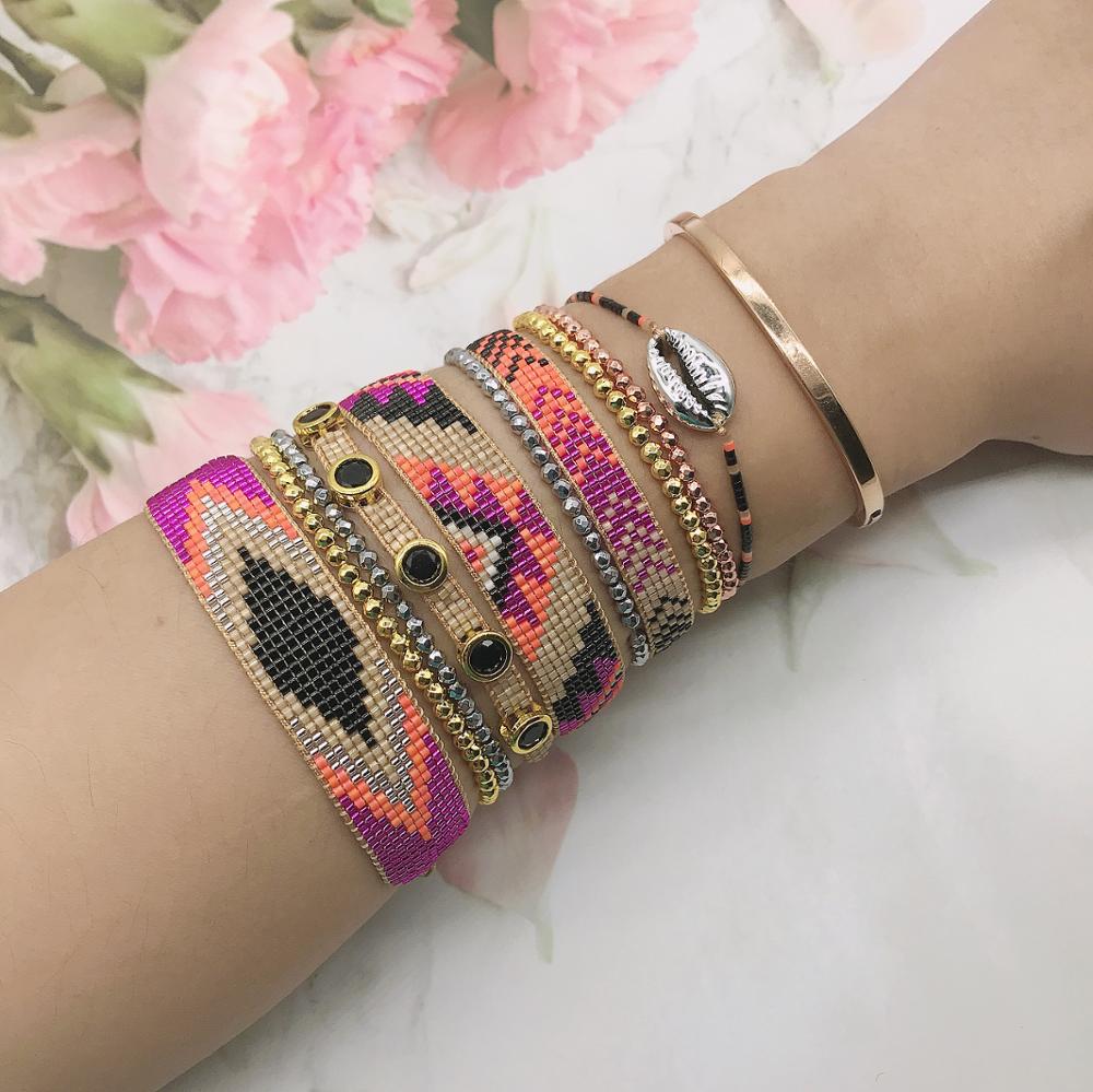 BLUESTAR MIYUKI bracciale occhio turco bracciale Color oro rame perline Pulseras Mujer Moda Shell gioielli fatti a mano bracciale