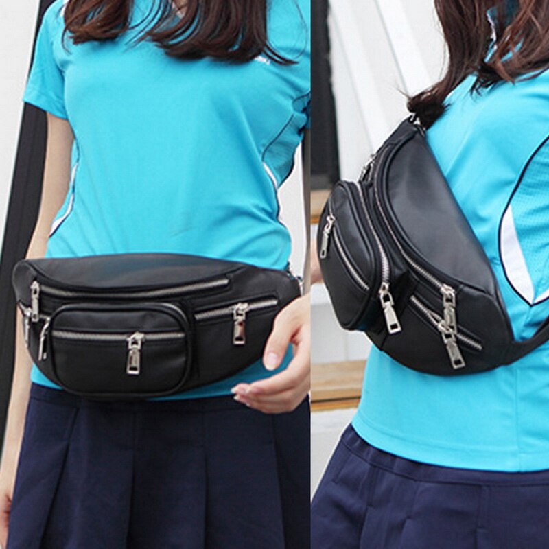 Waist Bag Pack Multi-function Steam Punk Leg Package PU Leather Shoulder Bag Women Belt Pochete Pack