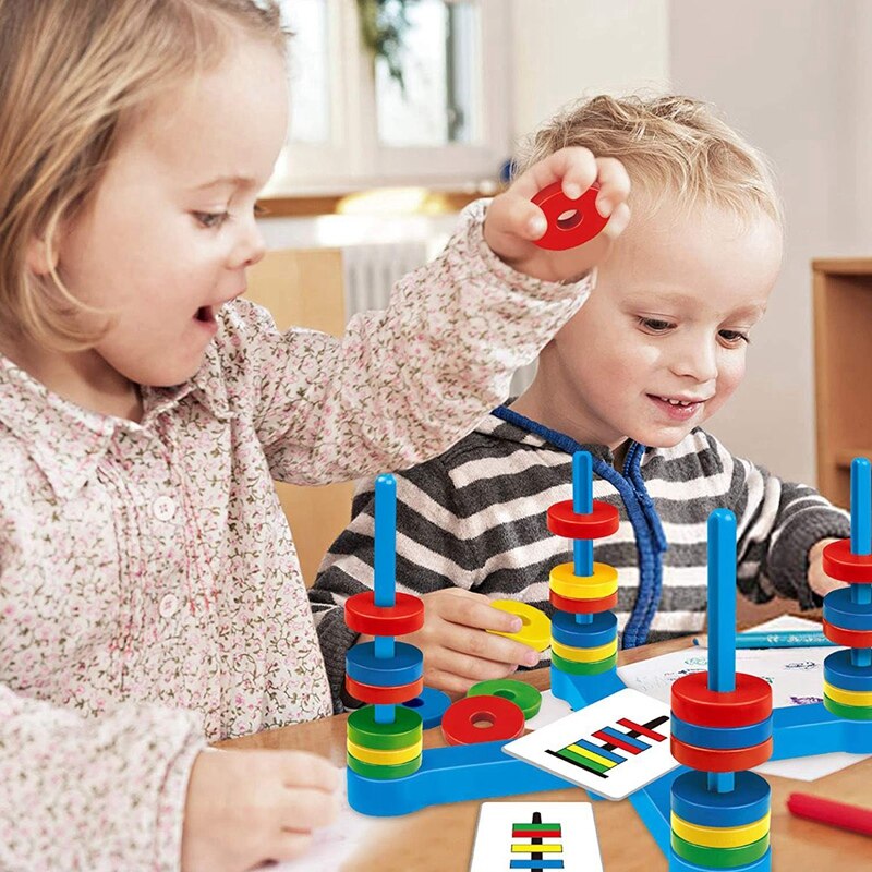 -Bordspel Magnetische Ring Stem Speelgoed Bijpassende Card Game Learning Speelgoed Voor Jongen Meisje 3 4 5 6 jaar Party Fysieke Speelgoed