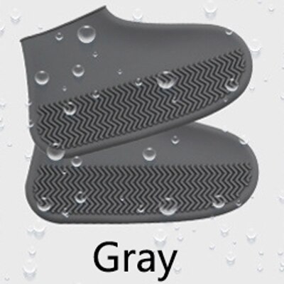 Capa de sapato impermeável material de silicone unisex sapato cobre ao ar livre adequado para dias chuvosos fácil de transportar botas de chuva à prova dwaterproof água: Cinza / S