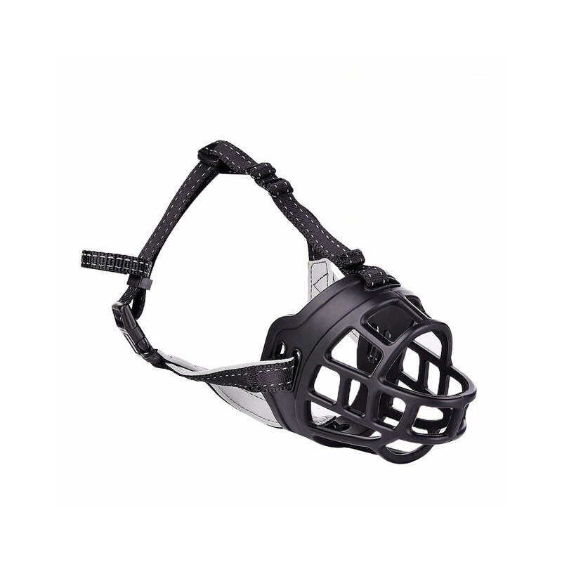 Dog Muzzles Pet Soft Barking Silicone Ventilated Dog Mouth Mask Outdoor Anti Bark Bite Dogs Muzzle For Pitbull Retriever Bulldog: Black / 5 Mouth girth34-37cm