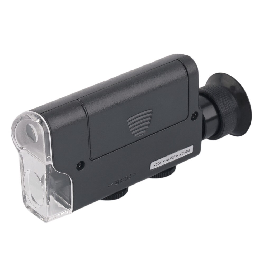 Mini Portable Microscope 200X~240X Handheld LED Lamp Light Loupe Zoom Magnifier Magnifying Glass Mini Pocket Lens
