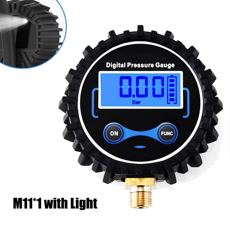 Lcd digital dæktryksmåler bil auto motorcykel dæk luft psi meter 1/8 " npt ester til bil lastbil motorcykel