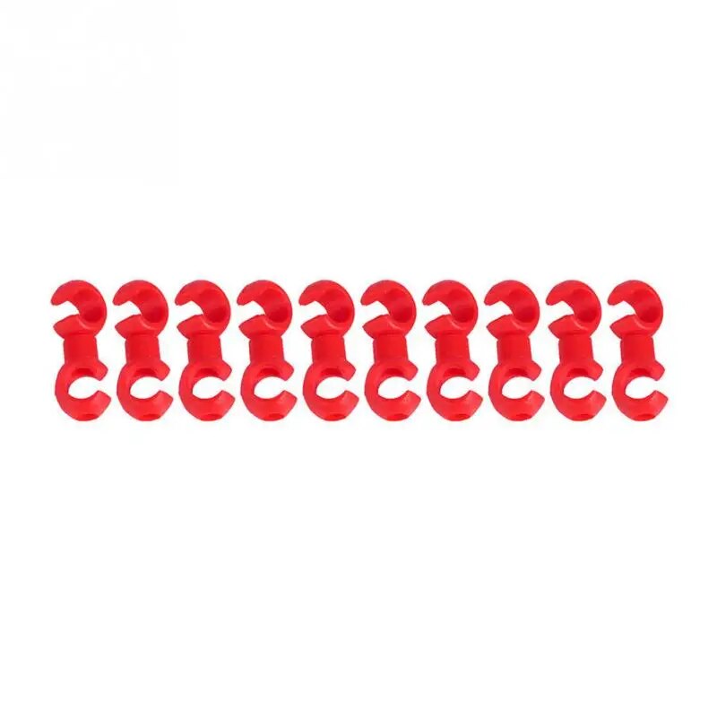 10Pcs Bike Cable Clips Bicycle Brake Cable Clips Rotating S-Hook Bike MTB Brake Gear Housing Fixing Holder Guide Buckle Clips: Red