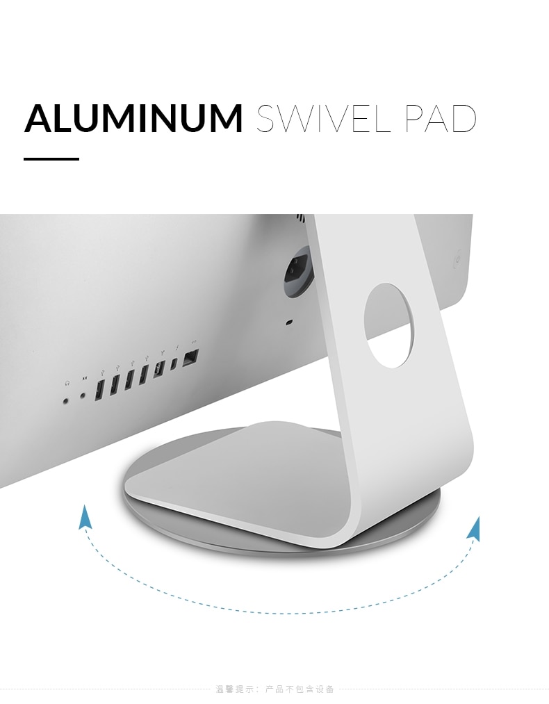 Stativ för imac aluminiumskärm svängbart stöd dator skrivbord docka bärbar skärm bas roterande fäste för apple imac 21 '' 27 ''