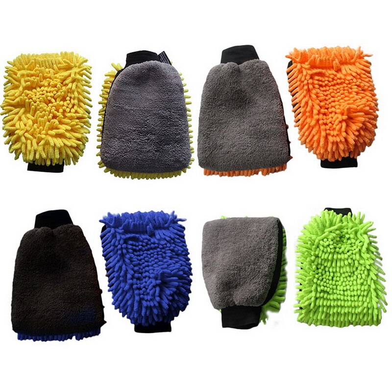 Guantes de lavado de coches Universal guantes de peluche coral de un solo lado herramienta para lavado de coche guante de limpieza
