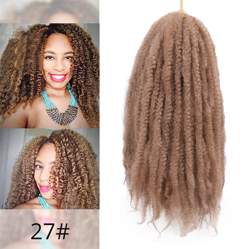 Ombre Marley Braids Hair Crochet Afro Kinky 18 inch Synthetic Braiding Hair Crochet Braids Hair Extensions Bulk: 27 / 5Pcs/Lot