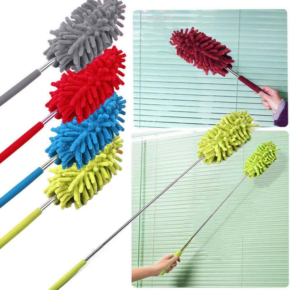 Telescopic Microfiber Dust Collector House Cleaning Feather Scalable Duster Dust Microfiber Tabletop Chenille Brush Cleanin F5M8