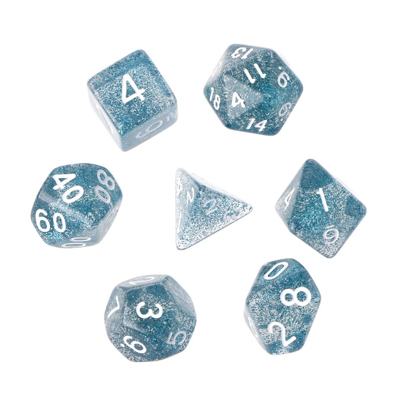 7pz Scintillio Dadi Poliedrici per Drago esploratore D20 D12 2xD10 D8 D6 D4 Multi Lati Dadi per il Gioco Da Tavolo