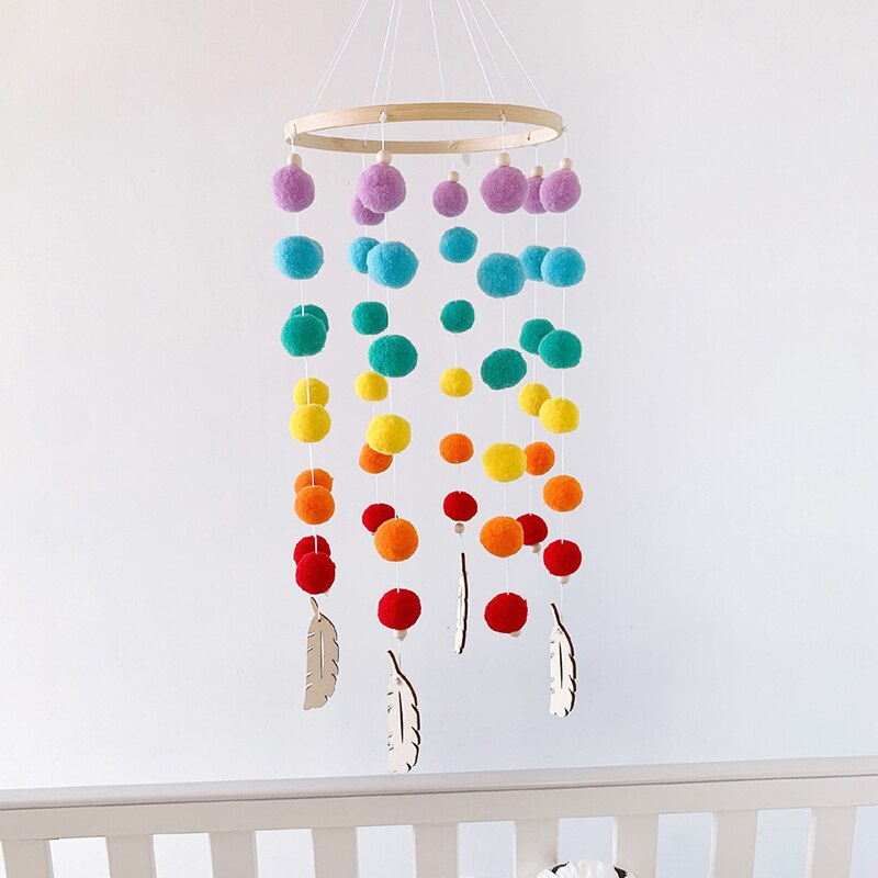 Håndlavet baby krybbe mobil seng vind træklokke rangle nordiske perler klokkespil til børneværelse hængende nyfødt børneværelse indretning: B