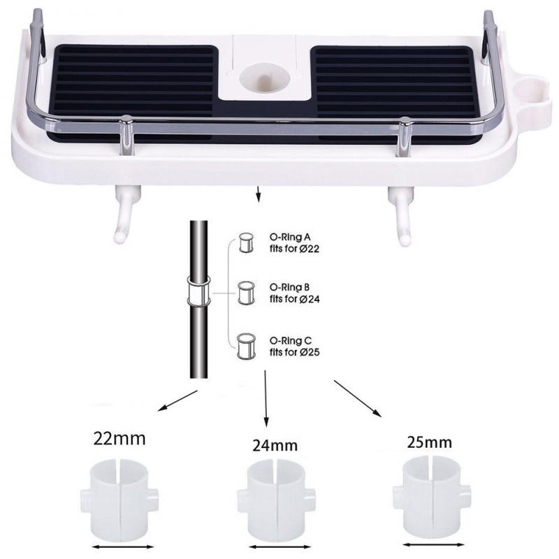 Practical Bathroom Pole Shower Storage Rack Holder Large Washing Shower Storage Shampoo Caddy Rack Organiser Tray Holder