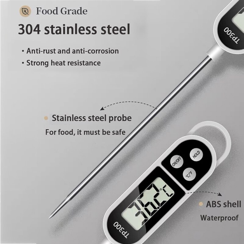 TP300 Food Digital Thermometer For Kitchen BBQ Probe Meat Water Milk Household Cooking Electronic Oven Thermometer Gauge Tools
