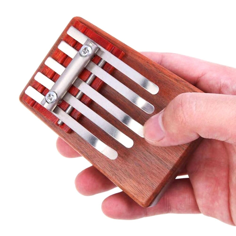 5-Key Kalimba Mbira Children Mini Guitar Thumb Piano Traditional Musical Instrument Perfect for Kids