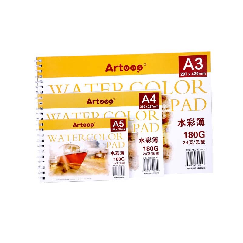 180G Aquarel Boek A3 A4 A5 Aquarel Papier Schetsboek Medium En Grof Textuur Hand Geschilderde Boek Kantoor School Art leveranties