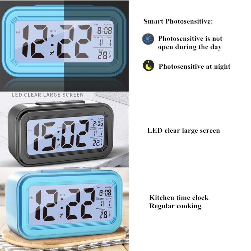 Digitale Wekker Snooze Talking Klok Draagbare Temp... – Grandado