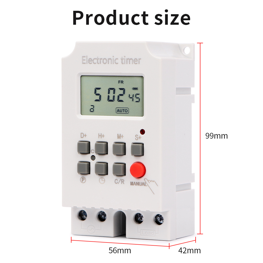 Automatisk elektronisk timer relæ 220v 25a ugentlige 7 dage minutter sekunder 168 timer tidsstyring programmerbar timer