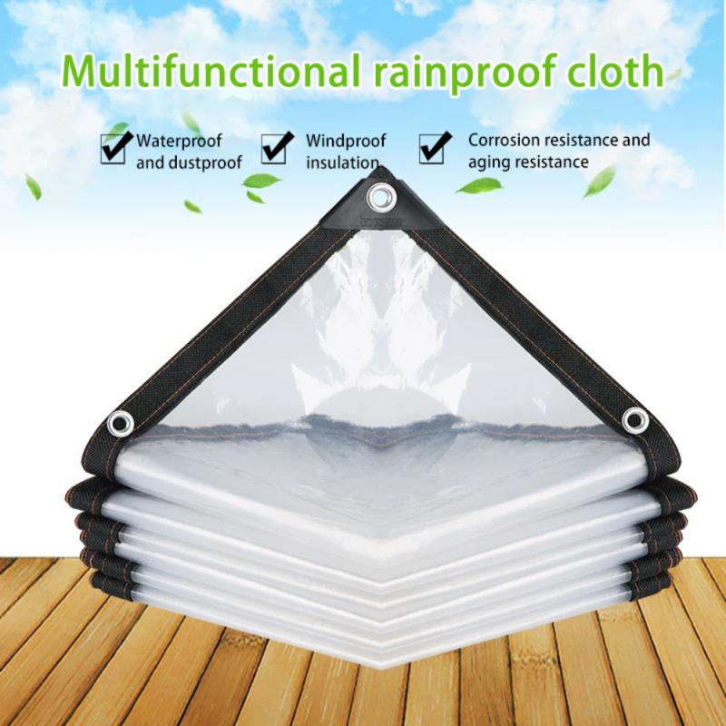 2X2m 2X3m 2X4m 2X5m 2X6m 3X3m 3X4m Transparante Regendicht Schaduwdoek Dekzeil Lichtgewicht Waterdichte Tarp Cover Tent Onderdak