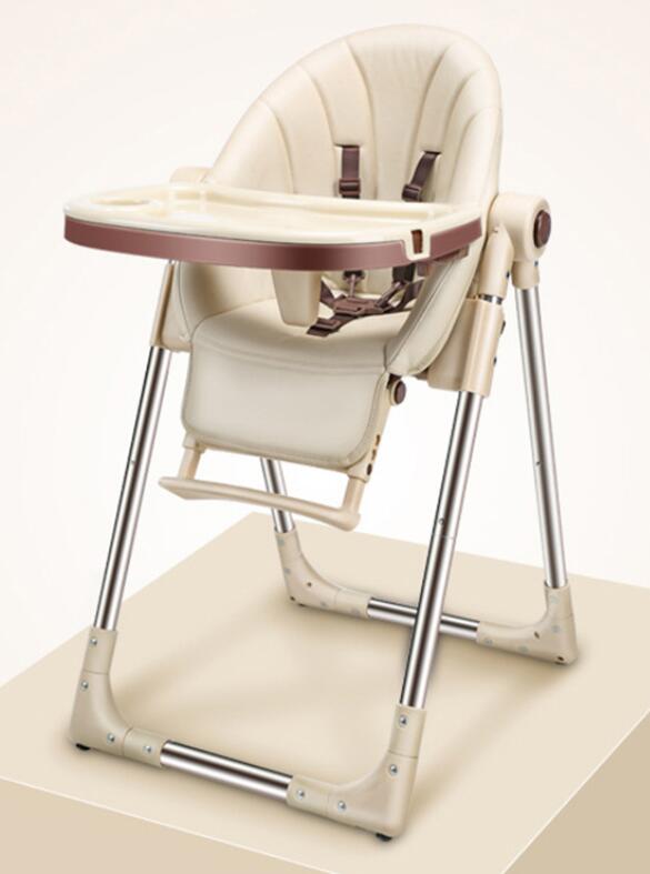 baby seat chair folding multi-purpose portable baby chair children's dining table chair: Brown