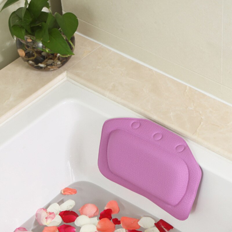 Cuscino da bagno impermeabile per vasca da bagno cuscini antiscivolo con ventose cuscino da bagno terme rilassante morbido accessori per il bagno di casa: viola