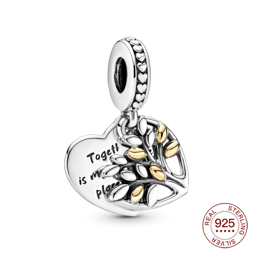 family silver charm 925 loving sister Dangle Charm family pendant Fit Original charm Nceklace for women jewelry: BMT121