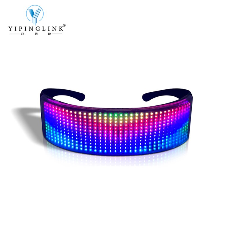 Full Color Oplaadbare Shining Knipperende Led Bril Wereldwijde Taal Bluetooth App Controle Dansen Cool Led Light Bril