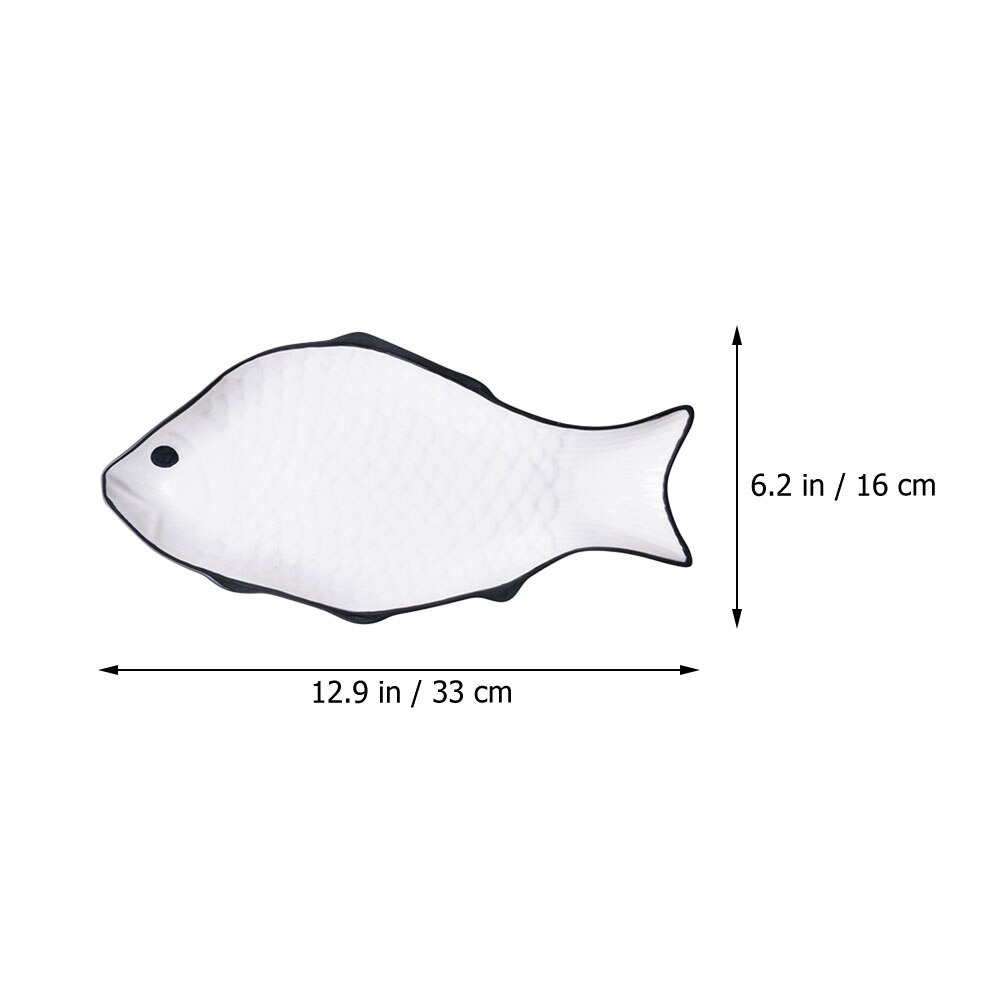 Simple Ceramic Fish Plate Steamed Fish Plate Fish-Shape Steaming Holder Fish Steaming Dish Exquisite Dinner Plate