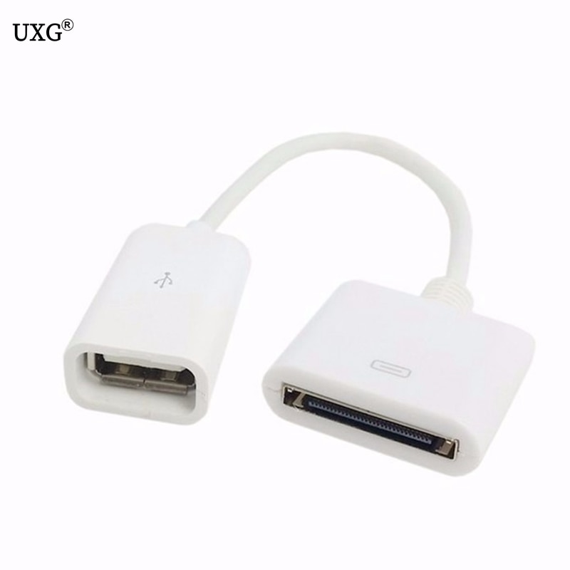15CM Docking 30pin Female naar USB 2.0 Female Charge Korte Kabel Dock 30P Black & White
