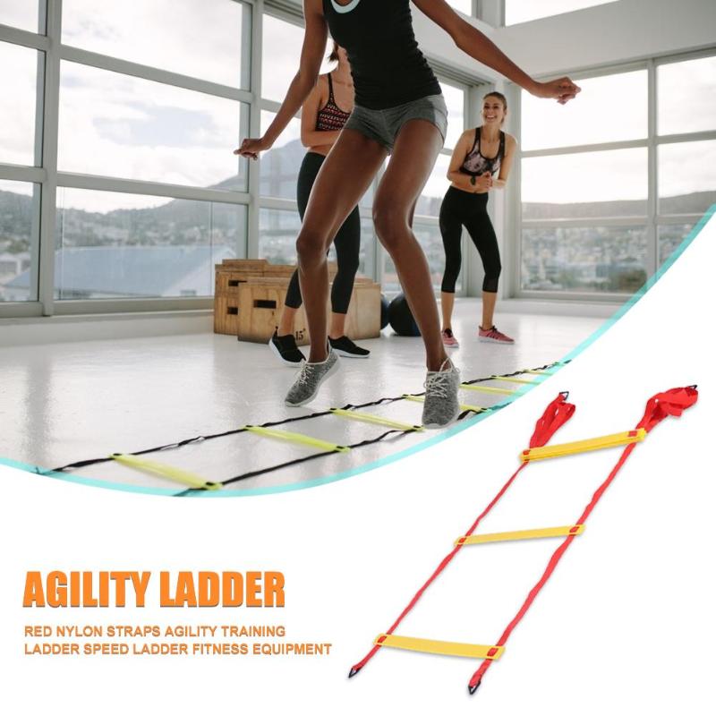 Agility Training Ladder Portable Red Nylon Straps Agility Training Ladder Soccer Speed Ladder Fitness Equipment