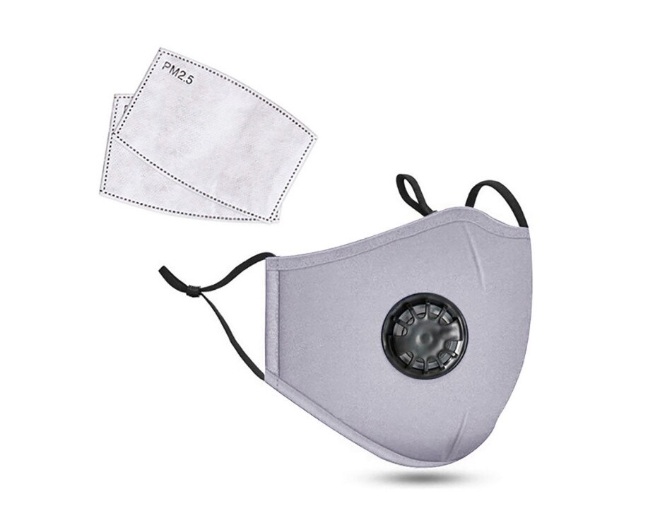 Masque facial avec filtre PM2.5, bavette buccale, bavette lavable, réutilisable, Protection faciale, Anti-salive, projections, pm2, 5: Gray with 2 filters