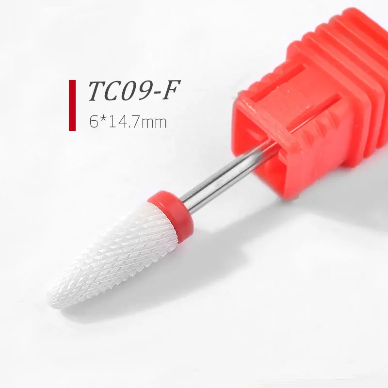 Brocas de cerámica para uñas, fresa, Lima, lima de uñas, cabeza de molienda, pulidor eléctrico de pedicura, pulidor de manicura, cutícula, herramientas de Arte de uñas limpias: Multicolor
