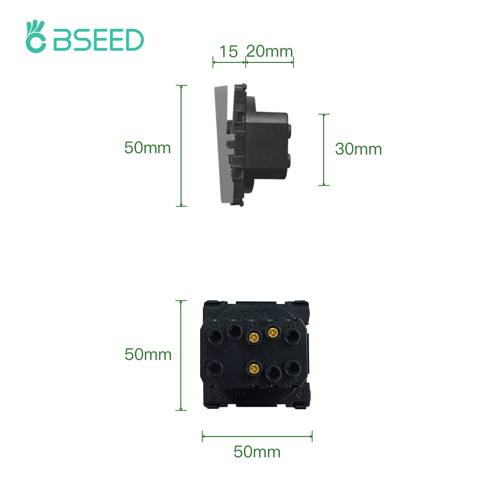 BSEED Mechanism Wall Push Button Light Switch Dimmer Glass Frames EU French Electric Socket Function Parts DIY Free combination