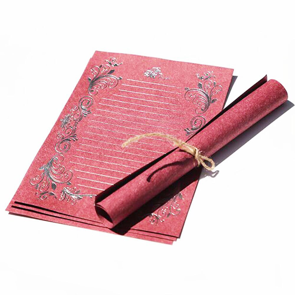 Coloffice 4PCs/Pack Retro Stamping Envelope Paper Stationery Beautiful Romantic Pattern Love Letter Stationery
