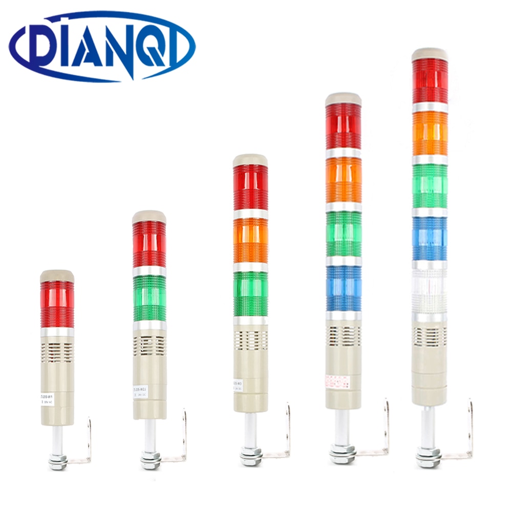 FIVE TYPE Industrial Multilayer Stack light Signal Tower Alarm caution light for machinery LTA-205 Alarm lamp 12V 24V 110V 220V