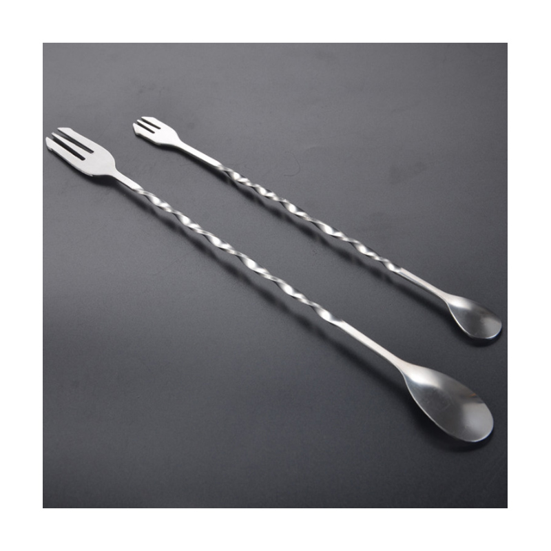 Colher em aço inoxidável para mistura, 26/32cm, colher espiral para coquetel, padrão, ferramentas para bartender