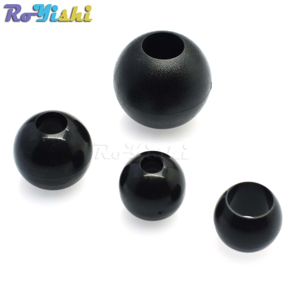 25 stks/pak 4 Maten Plastic Kralen Ronde Bells Voor Cords Strings Zwart