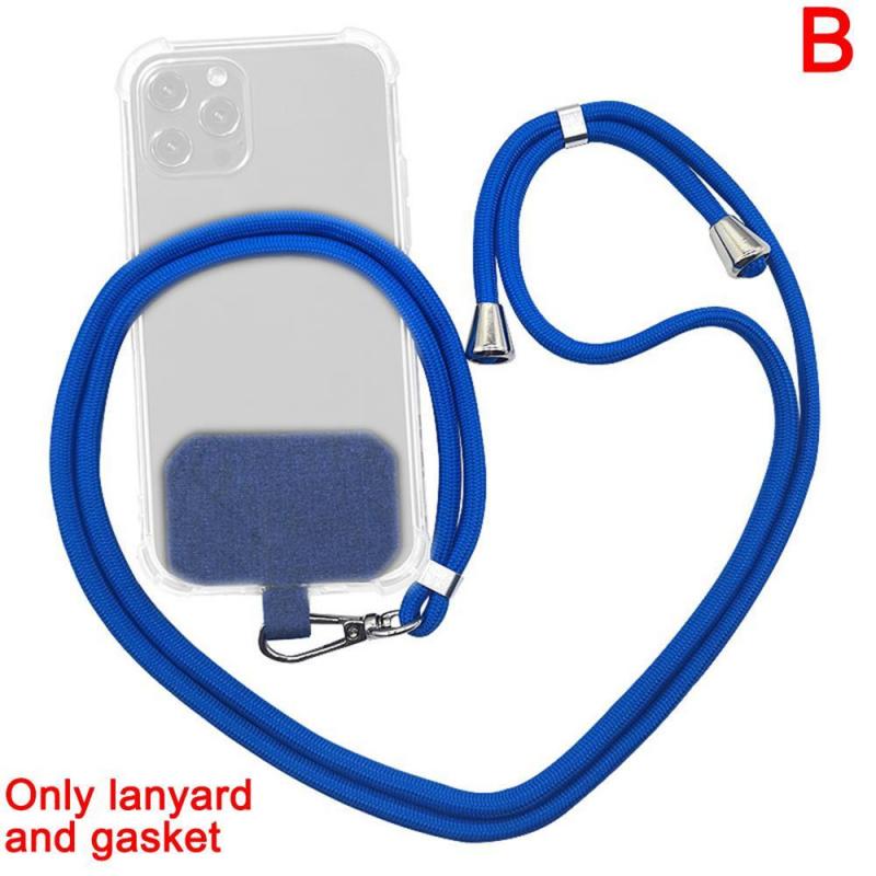 Universal Phone Lanyard Adjustable Mobile Phone Strap Patch Security Tether Phone Lanyard Anti-lost Anti-fall Neck Strap Lanyard: blue